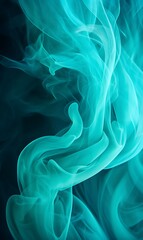 Fototapeta premium Aquamarine smoke on a dark background