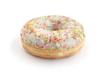  Fresh donut isolated on white.