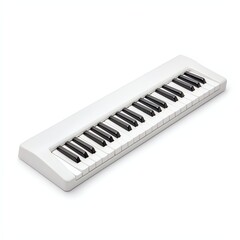 A sleek, modern melodica featuring a white body and black keys, perfect for music enthusiasts and beginners alike.