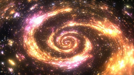 Obraz premium Dynamic colorful particle swirl action cosmic space abstract visuals vibrant universe wide angle digital art