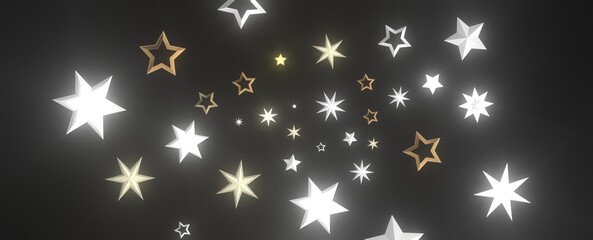 A Shower of Golden Stars: Captivating 3D Illustration Takes You to a Celestial Realm