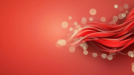 background concept. Vibrant red waves with blurred golden accents create a dynamic background.