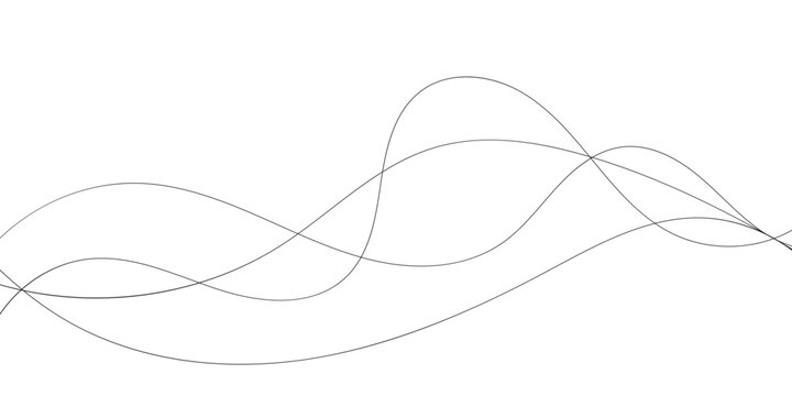 Technology abstract lines on white background. Undulate Grey Wave Swirl, frequency sound wave, twisted curve lines with blend effect