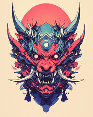 Oni Full Mask symmetry layout illustration
