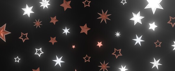 Starlit Christmas Shower: Mesmeric 3D Illustration Depicting Descending Holiday Star Particles