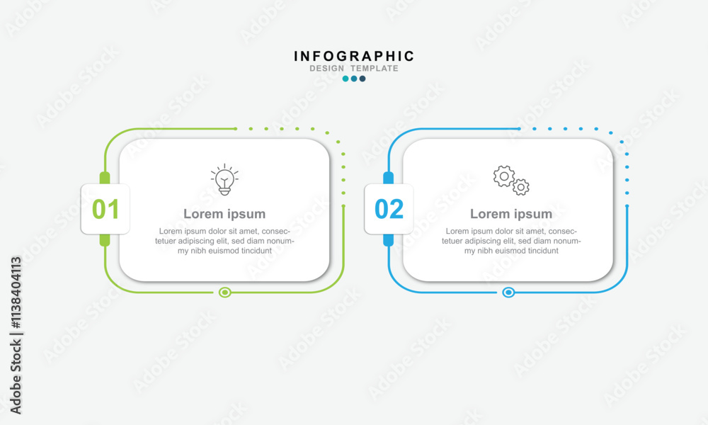Fototapete Vector Infographic label design template with icons and 2 options or steps. Can be used for process diagram, presentations