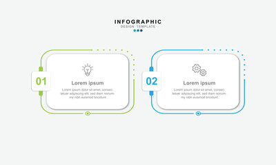 Vector Infographic label design template with icons and 2 options or steps. Can be used for process diagram, presentations