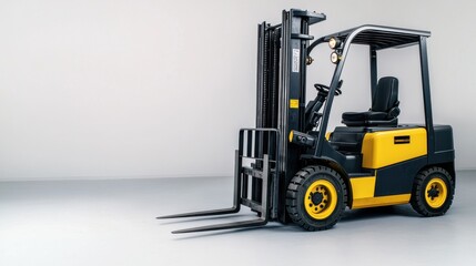 Forklift operation with safety accents in industrial warehouse detailed machinery overview professional setting