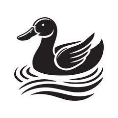 Duck silhouette vector image isolated