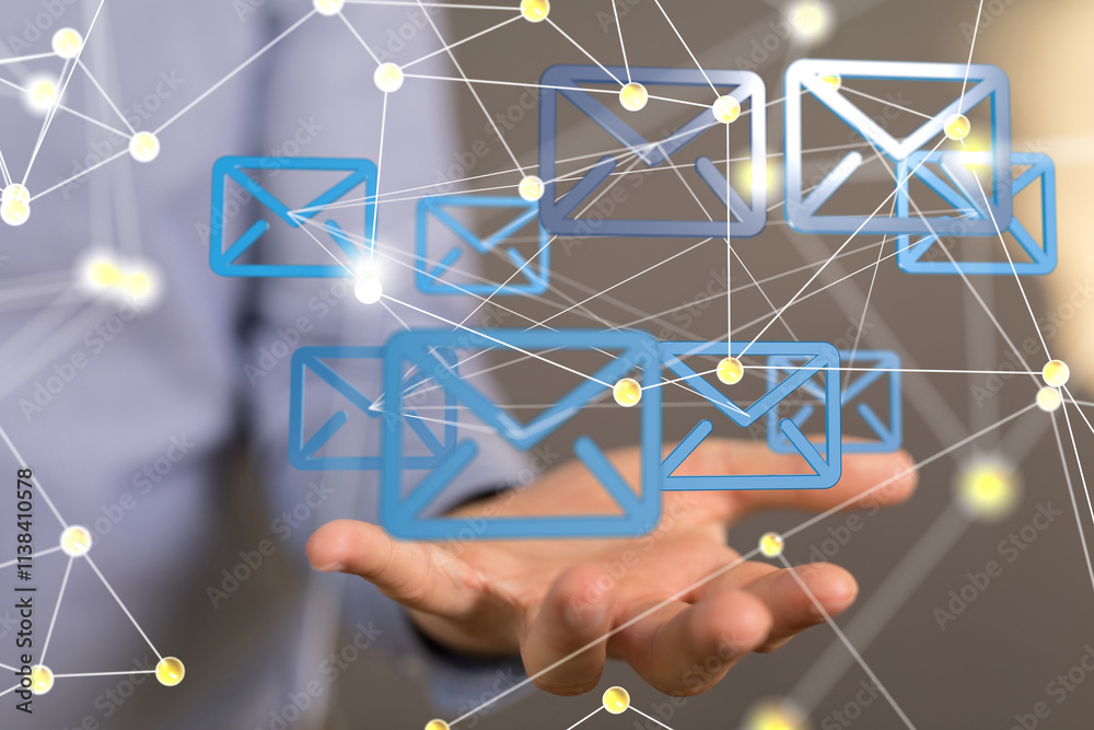 Poster Mail Communication Connection message to mailing