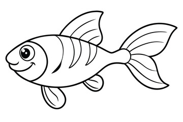 Cartoon tiny guppy line art vector design1.eps