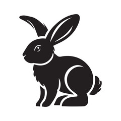 Easter bunny silhouette isolated on white background. illustration icon set of different rabbit silhouettes for design use.