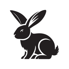 Easter bunny silhouette isolated on white background. illustration icon set of different rabbit silhouettes for design use.