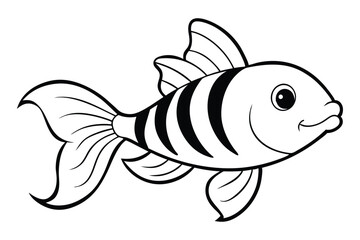 Cartoon koi fish line art vector design