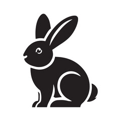 Obraz premium Simple Rabbit Icon Vector Illustration Cute Rabbit Symbol on White Background