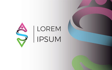 Creative ASV letters logo design arranged vertically