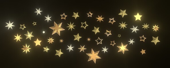 Celestial Extravaganza: 3D Illustration Captures the Beauty of Falling Stars