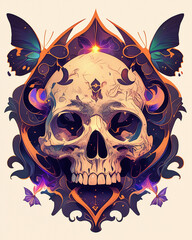 Skull and Butterfly Arm symmetry layout illustration