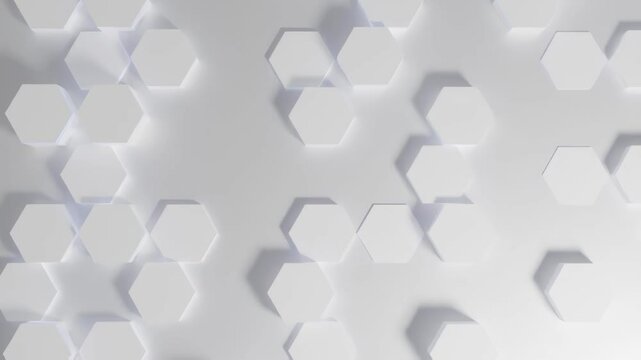 Abstract white hexagons on a light background, creating a modern and stylish geometric pattern. Perfect for contemporary design projects.