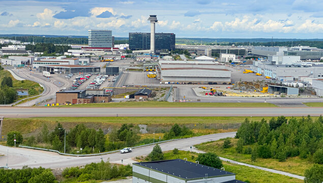  The control tower at Arlanda Airport and hotels.