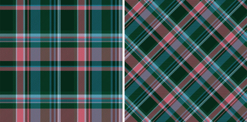 Check texture textile of tartan background vector with a seamless plaid pattern fabric. Set in stylish colors for stylish home decor.