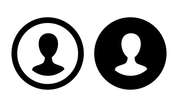 User icon. Vector clipart. Vector set of black flat icons isolated on white background.