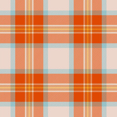 Shop textile pattern fabric, bedroom texture background seamless. Pride plaid check vector tartan in light and orange colors.