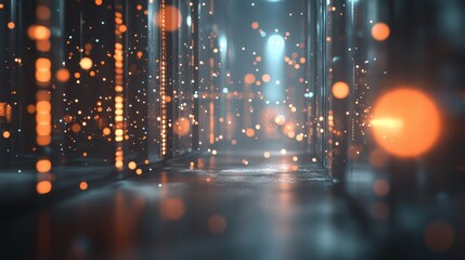 Futuristic Server Room  Abstract Data Center Glow