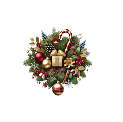 Christmas decor isolated on white background