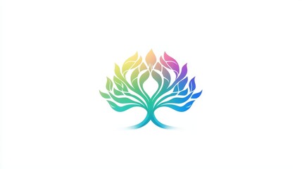 Colorful Abstract Tree Logo Design  Nature  Growth  Ecology
