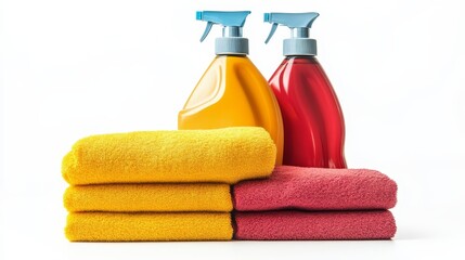Cleanliness  Yellow   Red Towels  Spray Bottles