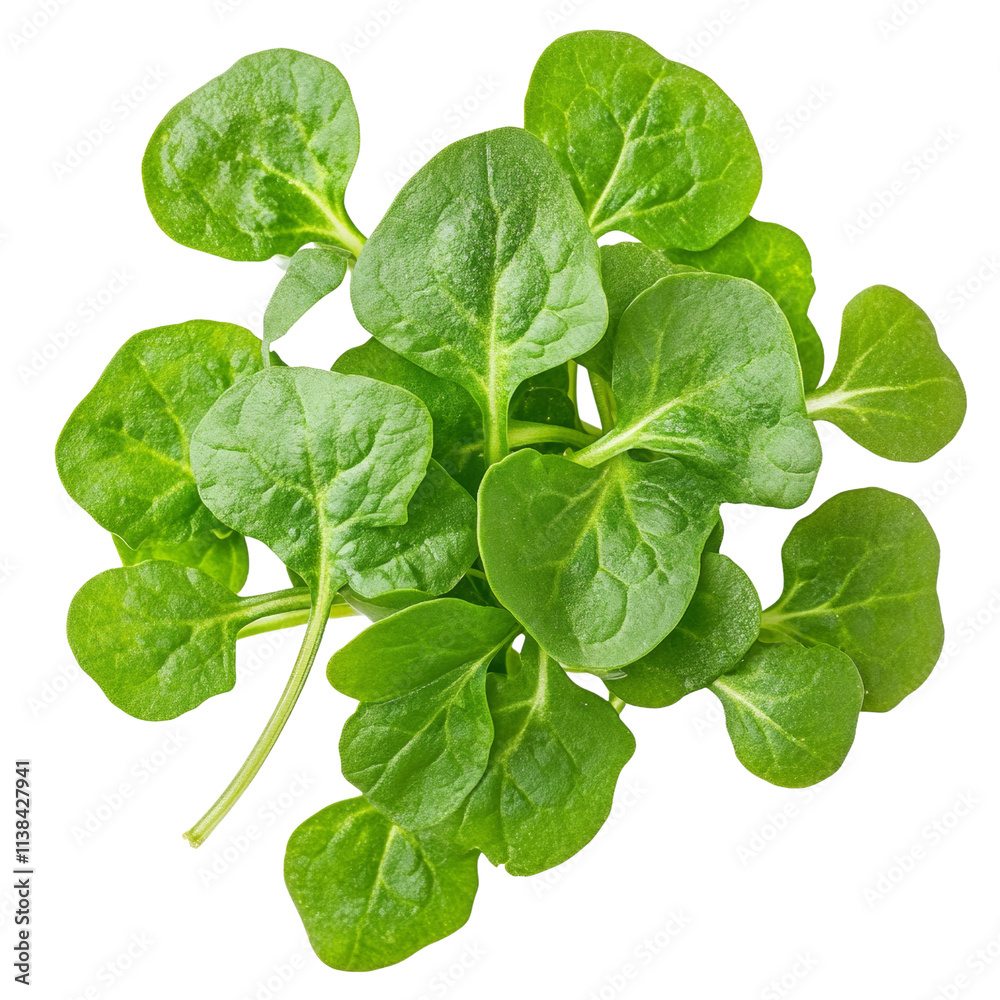 Poster close-up of arugula, isolated on a transparent background