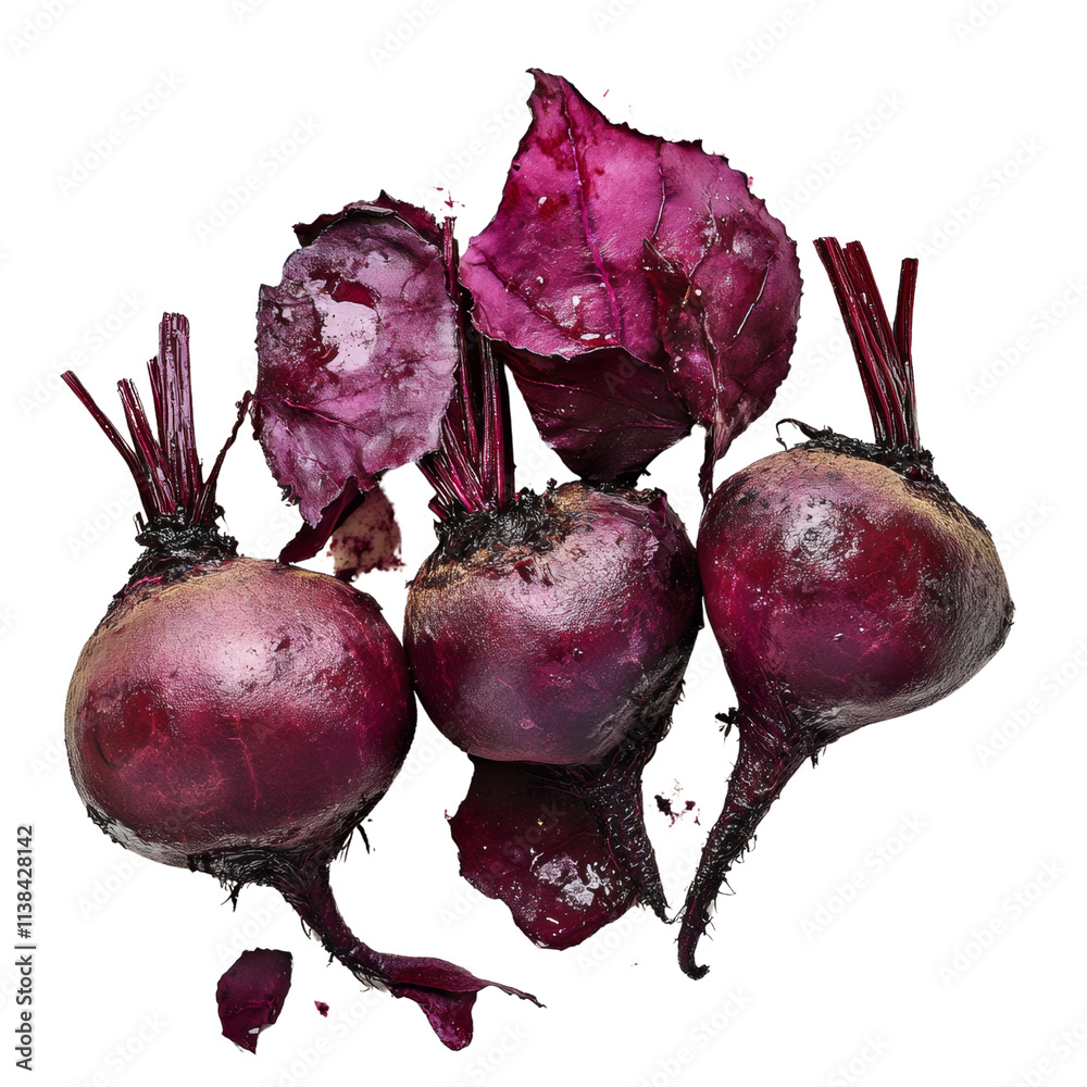 Poster close-up of beetroots, isolated on a transparent background