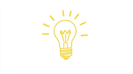Yellow Light Bulb Idea Icon  Inspiration  Creativity  Innovation