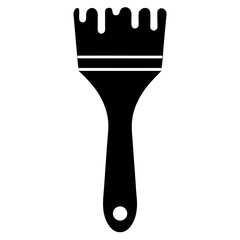 Paintbrush graphic elements vector silhouette, A simple painterbrush vector art design isolated on a white background