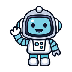 Cute Robot Mascot Vector Design.
