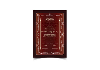 Muslim Nika Nama and Marriage Certificate Design 