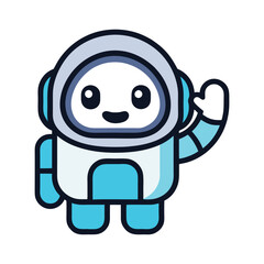 Cute Robot Mascot Vector Design.