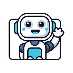 Cute Robot Mascot Vector Design.