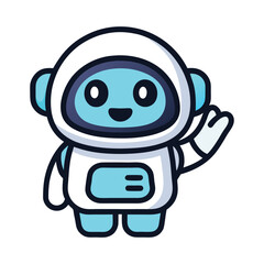 Cute Robot Mascot Vector Design.