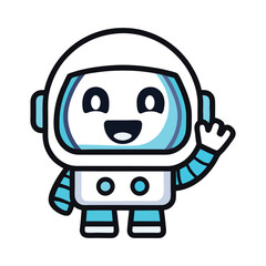 Cute Robot Mascot Vector Design.