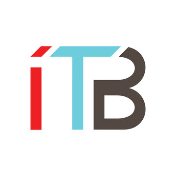 ITB initial letter logo design on white background