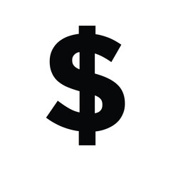 dollar icon symbol vector sign silhouette illustration isolated on white