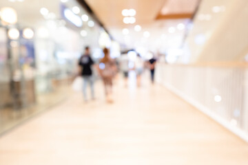 Shopping blur people mall inside of background out of focus.