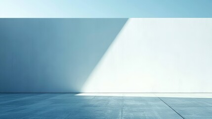 Minimalist Blue and White Wall Background