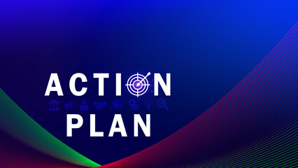 Action plan concept, Business and marketing, objective, strategy, Plan and implementation, action plan icon on virtual screen for Strategic, Vision, Planning and Direction.