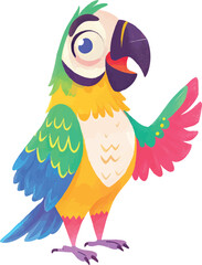 illustration of a cheerful, vibrant-colored Parrot, perfect for a children's theme