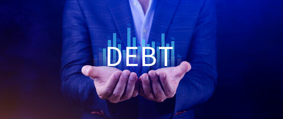Debt growth and percentage for debt reduction concept, growth of public debt, Delve deeper the...