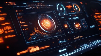 Obraz premium glow light business graph