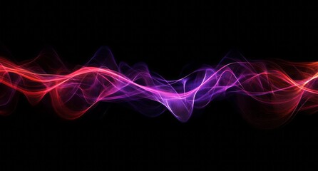 Naklejka premium Abstract Red Purple Light Waves Flowing Design